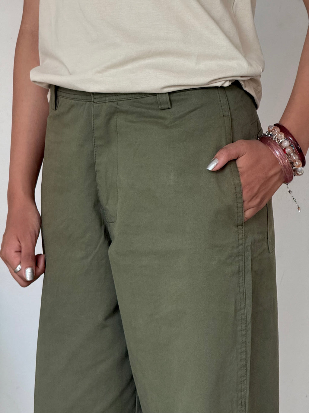 The Barrel Pant Green
