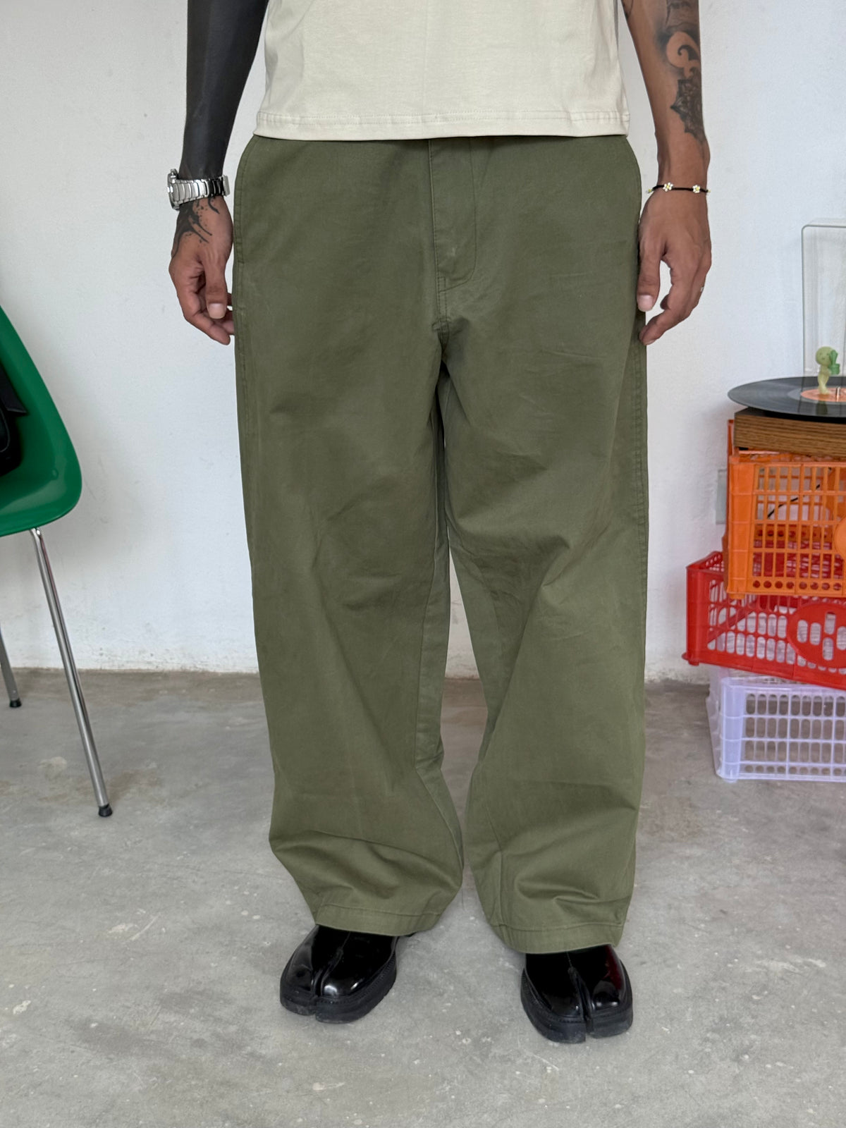 The Barrel Pant Green