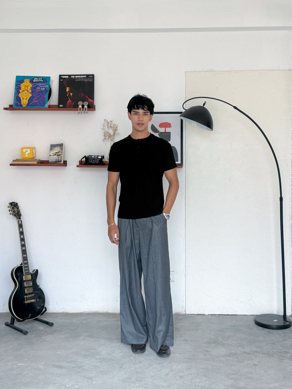 The Half Henley Tee Black