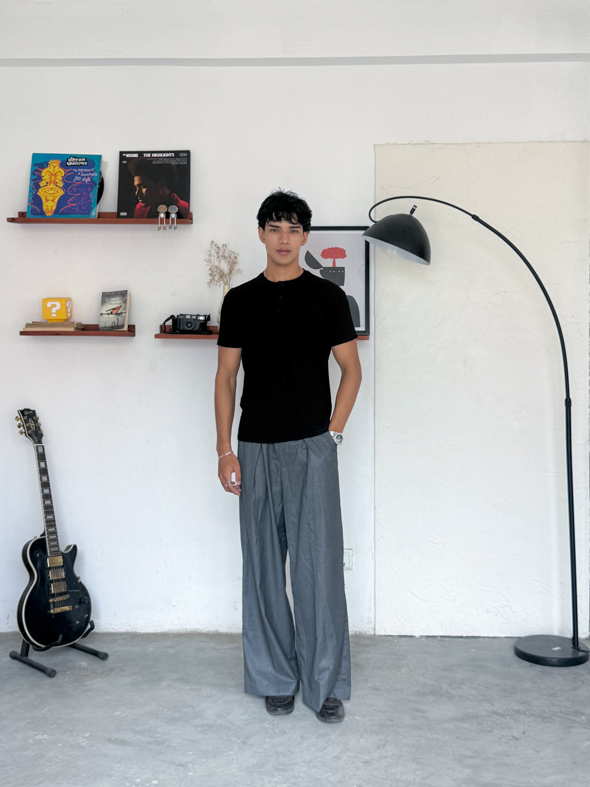 The Half Henley Tee Black