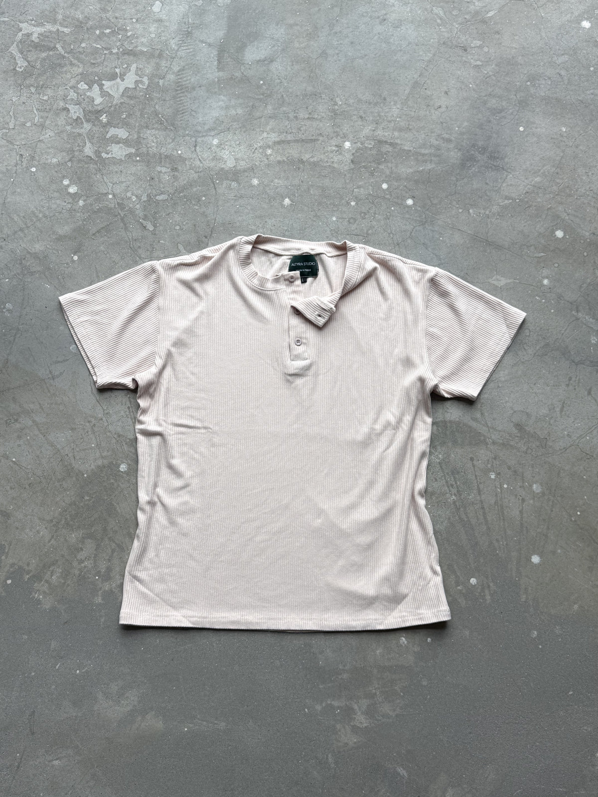 The Half Henley Tee White