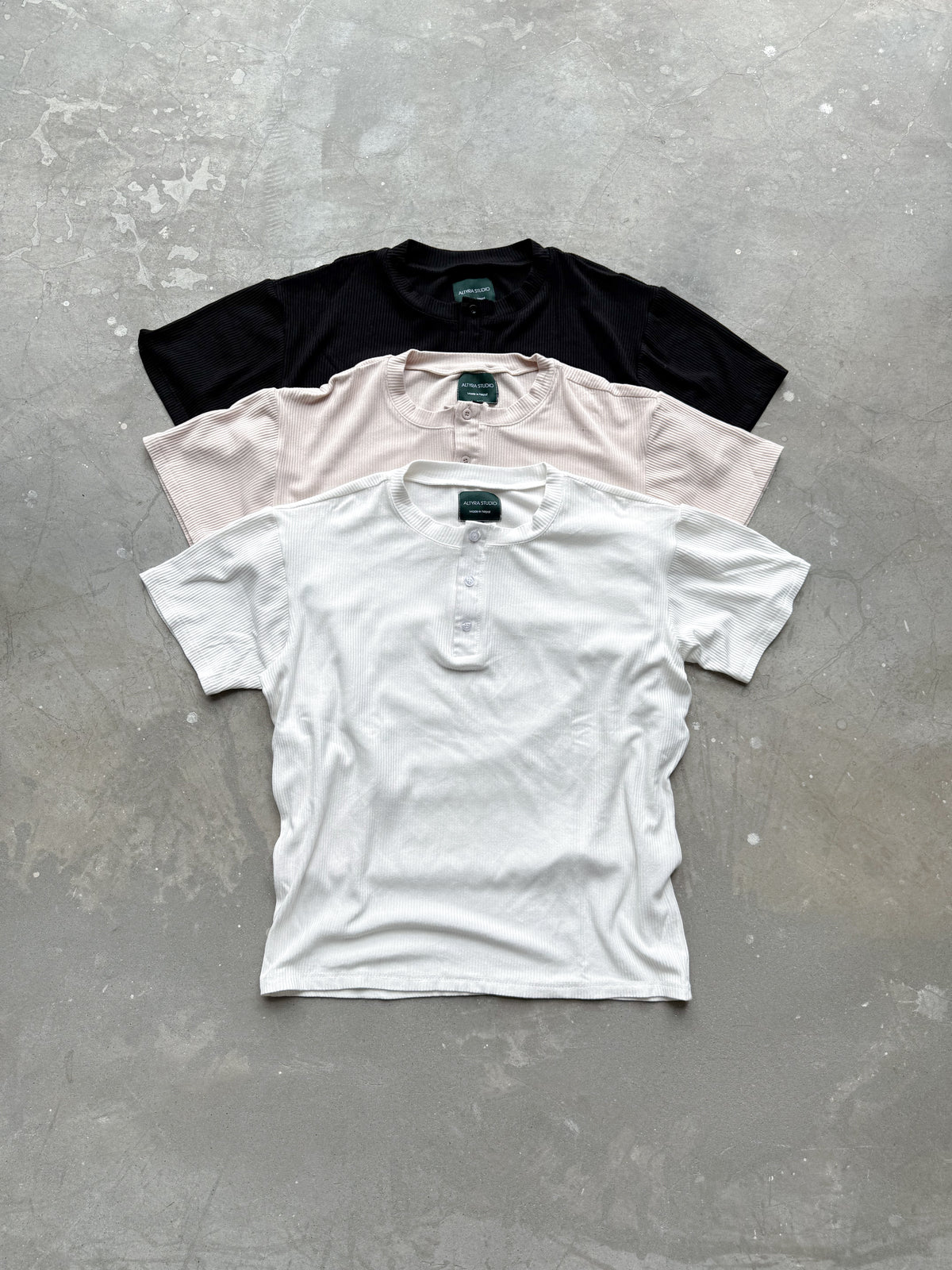 The Half Henley Tee White